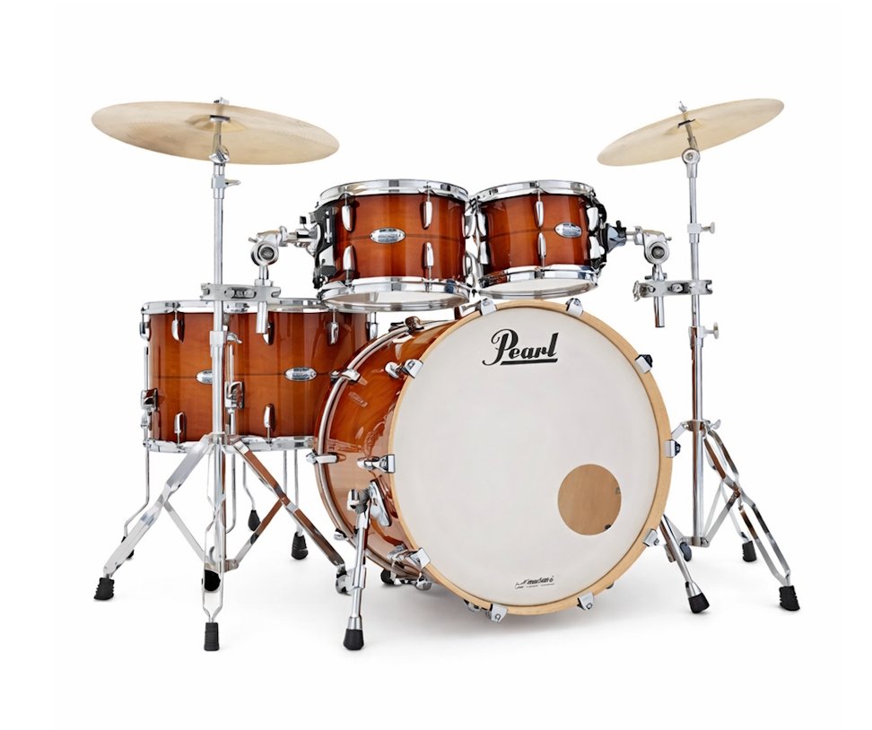 Pearl Masters Maple Complete MCT924XEDP/C 6-Piece Drum Kit With Snare and Hardware - Almond Red Stripe